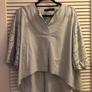 Pale blue Mizuiro Ind High Low blouse